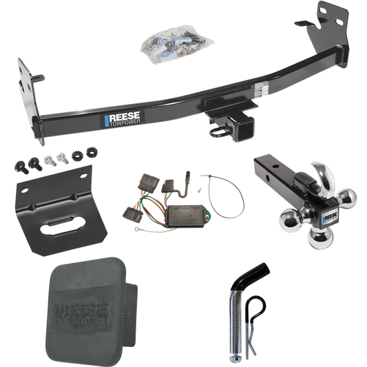 Fits 2006-2006 Isuzu i-280 Trailer Hitch Tow PKG w/ 4-Flat Wiring + Triple Ball Ball Mount 1-7/8" & 2" & 2-5/16" Trailer Balls w/ Tow Hook + Pin/Clip + Wiring Bracket + Hitch Cover By Reese Towpower