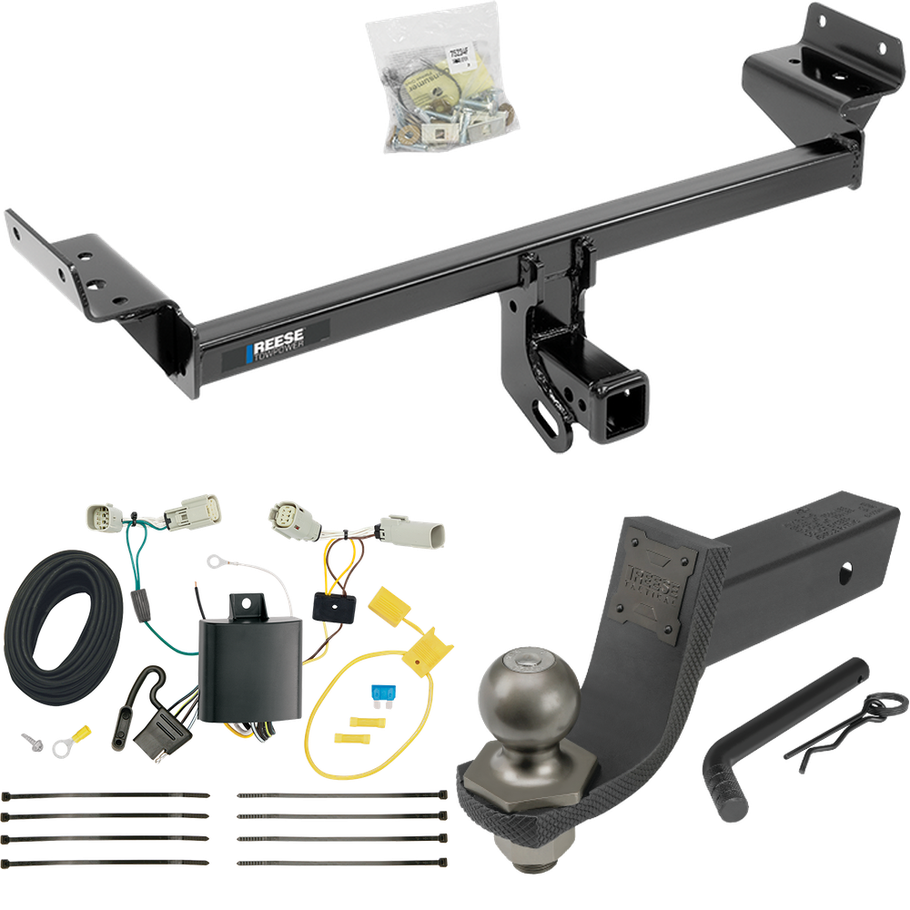 Fits 2016-2018 Lincoln MKX Trailer Hitch Tow PKG w/ 4-Flat Wiring + Interlock Tactical Starter Kit w/ 3-1/4" Drop & 2" Ball By Reese Towpower