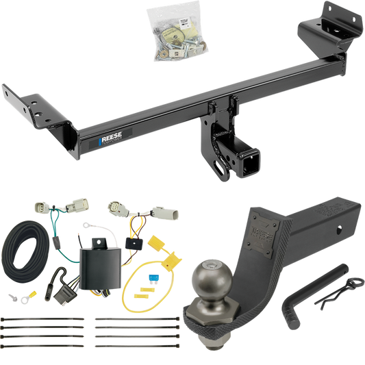 Fits 2016-2018 Lincoln MKX Trailer Hitch Tow PKG w/ 4-Flat Wiring + Interlock Tactical Starter Kit w/ 3-1/4" Drop & 2" Ball By Reese Towpower