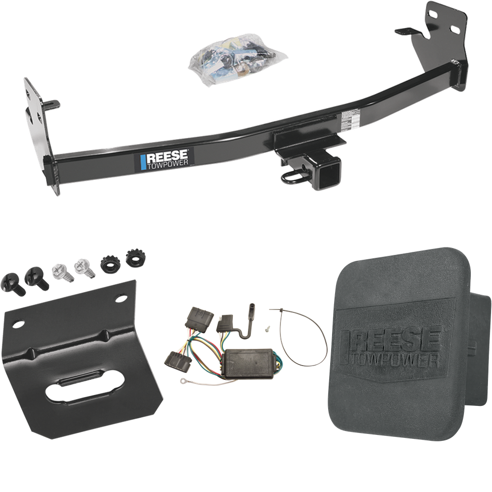 Se adapta al paquete de enganche de remolque Isuzu i-280 2006-2006 con arnés de cableado de 4 planos + soporte de cableado + cubierta de enganche de Reese Towpower