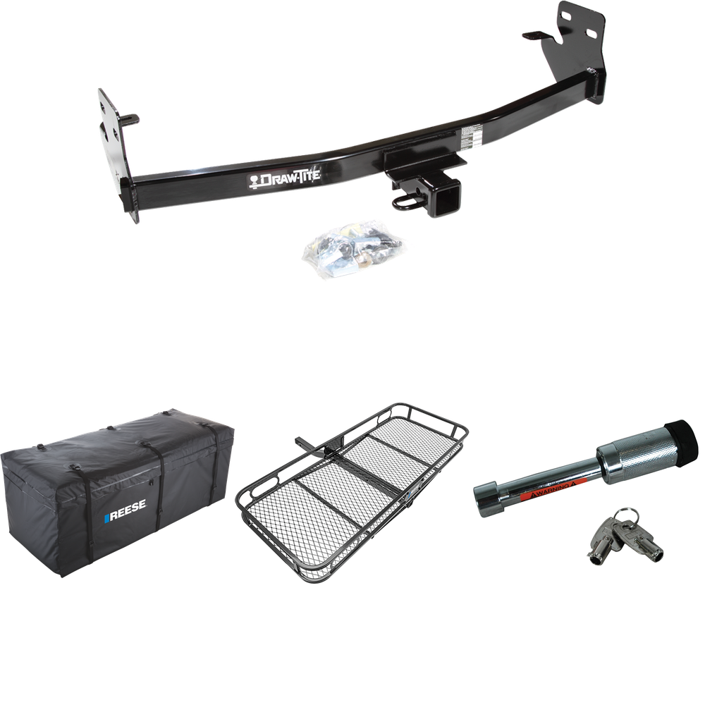 Fits 2006-2006 Isuzu i-350 Trailer Hitch Tow PKG w/ 60" x 24" Cargo Carrier + Cargo Bag + Hitch Lock By Draw-Tite