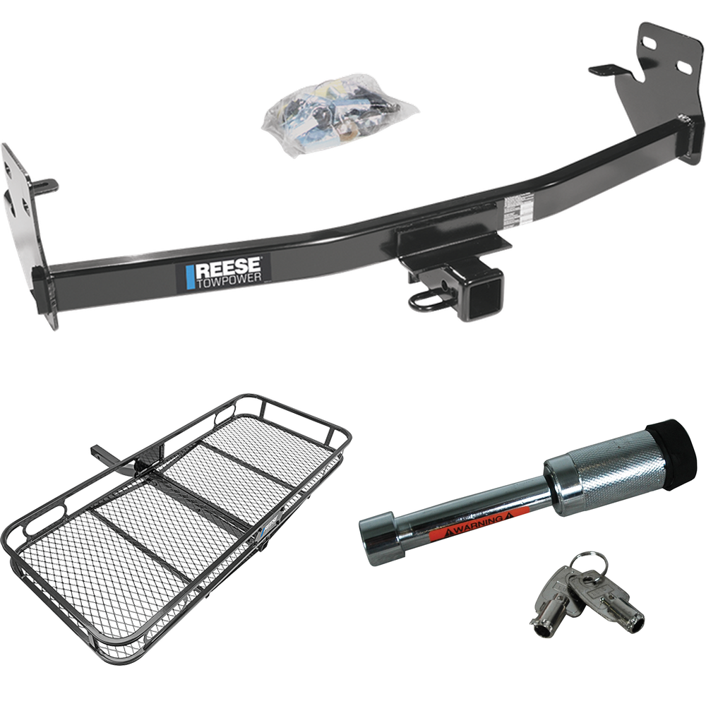 Fits 2007-2008 Isuzu i-370 Trailer Hitch Tow PKG w/ 60" x 24" Cargo Carrier + Hitch Lock By Reese Towpower