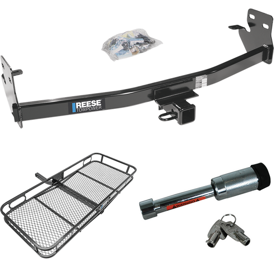 Fits 2007-2008 Isuzu i-370 Trailer Hitch Tow PKG w/ 60" x 24" Cargo Carrier + Hitch Lock By Reese Towpower