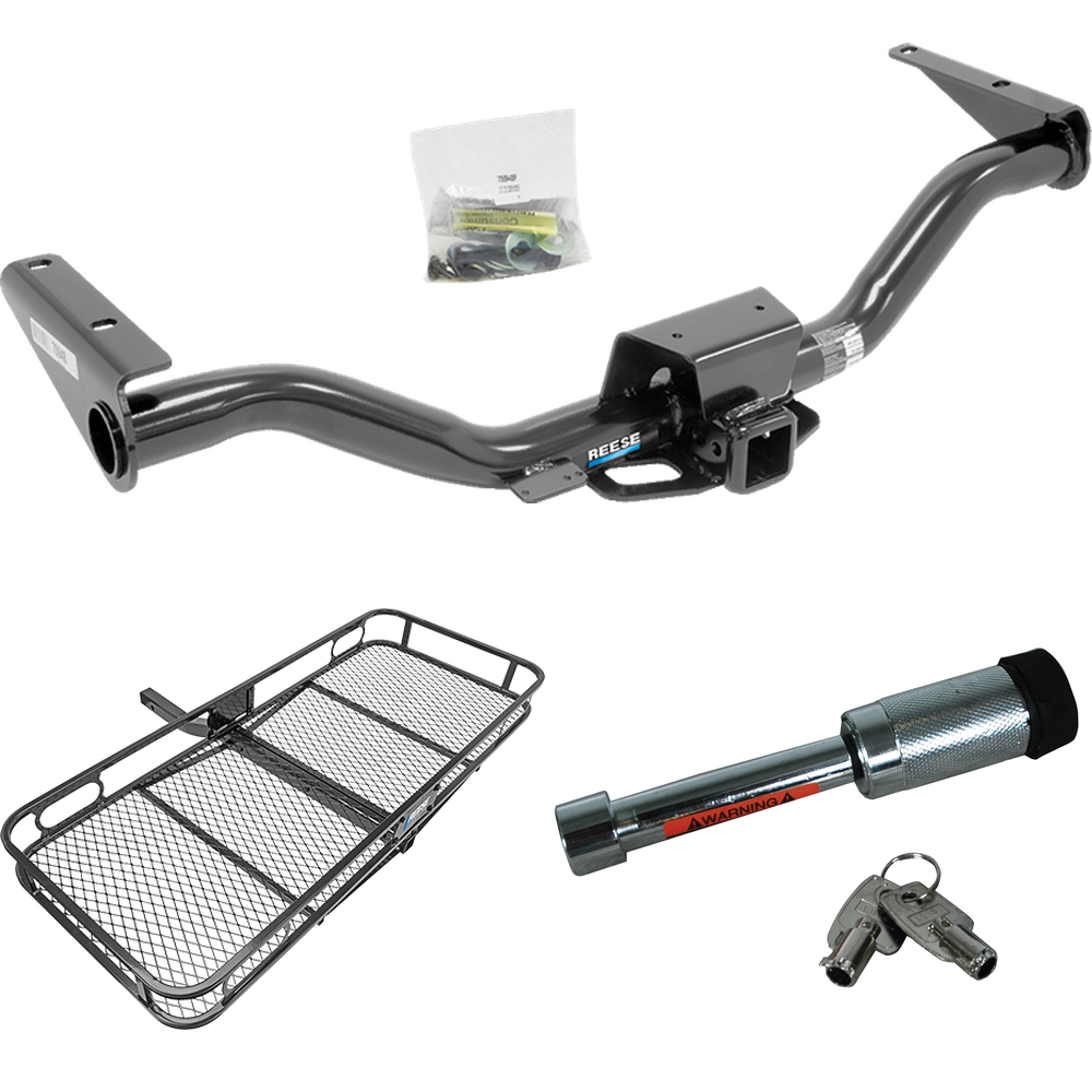 Fits 2015-2022 GMC Canyon Trailer Hitch Tow PKG w/ 60" x 24" Cargo Carrier + Hitch Lock By Reese Towpower