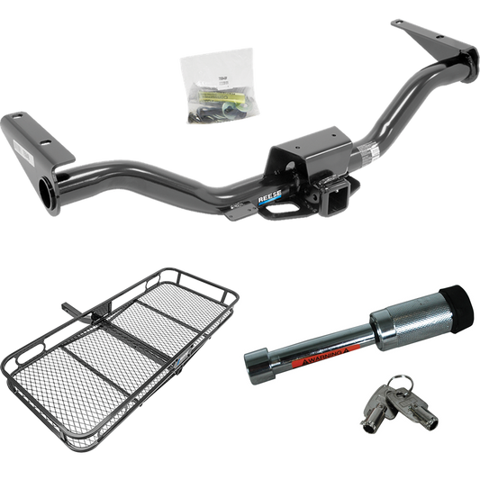 Fits 2015-2022 GMC Canyon Trailer Hitch Tow PKG w/ 60" x 24" Cargo Carrier + Hitch Lock By Reese Towpower