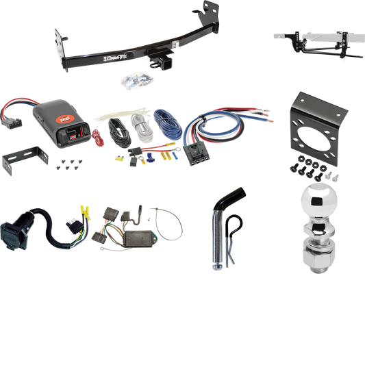 Fits 2006-2006 Isuzu i-280 Trailer Hitch Tow PKG w/ 8K Round Bar Weight Distribution Hitch w/ 2-5/16" Ball + 2" Ball + Pin/Clip + Pro Series POD Brake Control + Generic BC Wiring Adapter + 7-Way RV Wiring By Draw-Tite