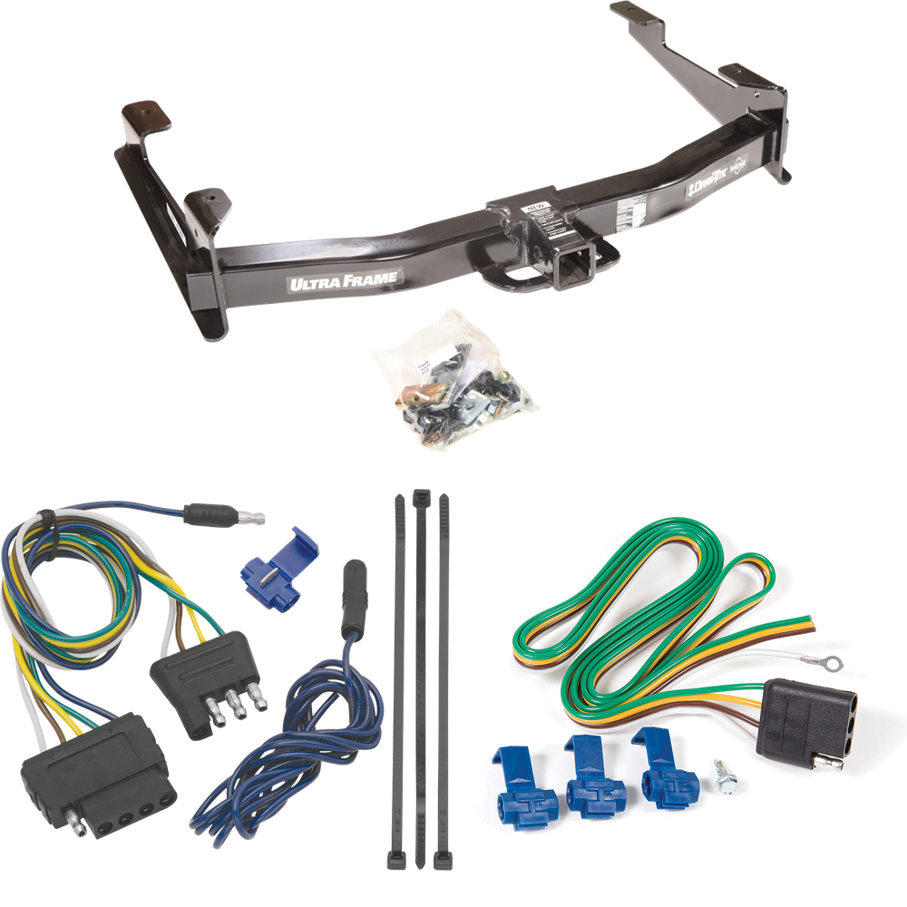 Fits 2001-2002 GMC Sierra 3500 Trailer Hitch Tow PKG w/ 5-Flat Wiring Harness By Draw-Tite