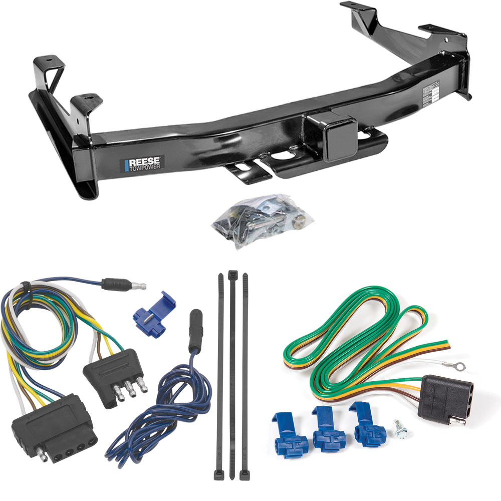 Fits 2003-2007 GMC Sierra 3500 Trailer Hitch Tow PKG w/ 5-Flat Wiring Harness (For (Classic) Models) By Reese Towpower