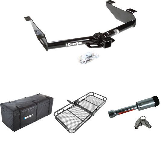 Fits 2007-2010 Chevrolet Silverado 3500 HD Trailer Hitch Tow PKG w/ 60" x 24" Cargo Carrier + Cargo Bag + Hitch Lock By Draw-Tite