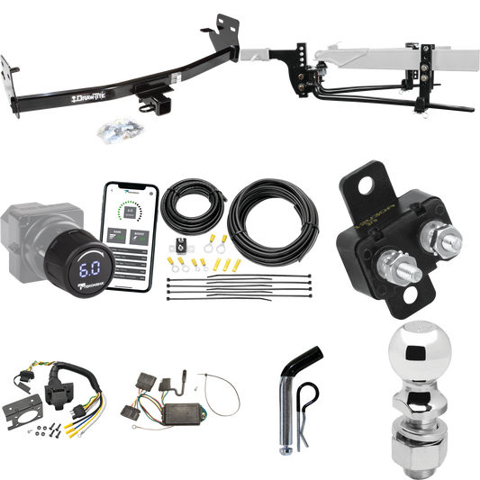 Fits 2007-2008 Isuzu i-290 Trailer Hitch Tow PKG w/ 8K Round Bar Weight Distribution Hitch w/ 2-5/16" Ball + 2" Ball + Pin/Clip + Tekonsha Prodigy iD Bluetooth Wireless Brake Control + 7-Way RV Wiring By Draw-Tite