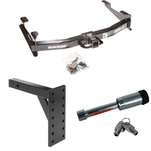 Fits 2007-2010 Chevrolet Silverado 2500 HD Trailer Hitch Tow PKG w/ 7 Hole Pintle Hook Mounting Plate + Hitch Lock By Draw-Tite