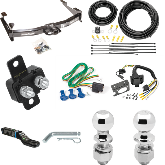 Se adapta al paquete de enganche de remolque Chevrolet Silverado 2500 HD 2001-2002 con cableado RV de 7 vías + bola de 2" y 2-5/16" + soporte de caída de Draw-Tite