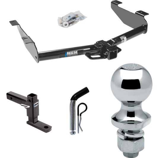 Fits 2001-2002 GMC Sierra 2500 HD Trailer Hitch Tow PKG w/ Adjustable Drop Rise Ball Mount + Pin/Clip + 1-7/8" Ball By Reese Towpower