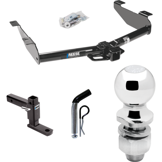 Fits 2007-2010 GMC Sierra 2500 HD Trailer Hitch Tow PKG w/ Adjustable Drop Rise Ball Mount + Pin/Clip + 2" Ball By Reese Towpower