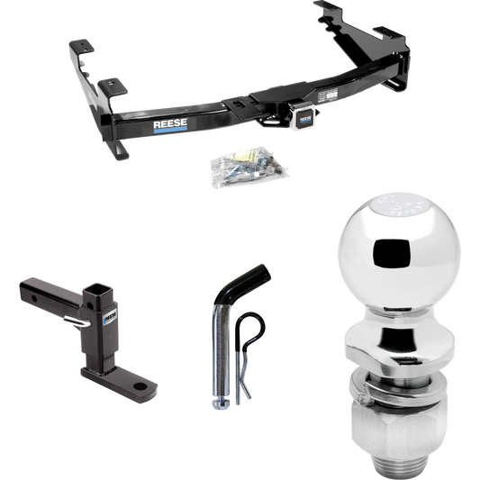 Fits 2003-2007 Chevrolet Silverado 3500 Trailer Hitch Tow PKG w/ Adjustable Drop Rise Ball Mount + Pin/Clip + 2" Ball (For (Classic) Models) By Reese Towpower