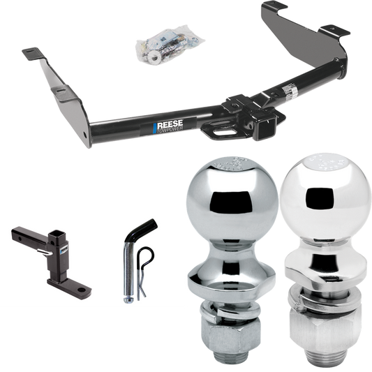 Fits 2007-2010 GMC Sierra 3500 HD Trailer Hitch Tow PKG w/ Adjustable Drop Rise Ball Mount + Pin/Clip + 2" Ball + 1-7/8" Ball By Reese Towpower