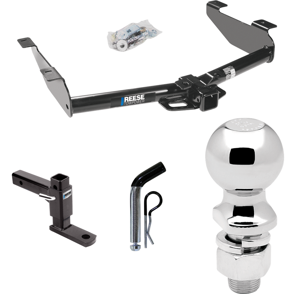 Fits 2007-2010 Chevrolet Silverado 3500 HD Trailer Hitch Tow PKG w/ Adjustable Drop Rise Ball Mount + Pin/Clip + 2-5/16" Ball By Reese Towpower