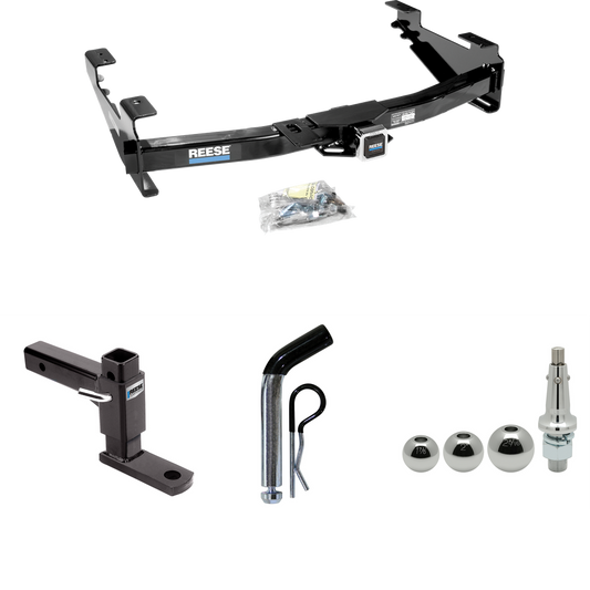 Fits 2003-2007 Chevrolet Silverado 3500 Trailer Hitch Tow PKG w/ Adjustable Drop Rise Ball Mount + Pin/Clip + Inerchangeable 1-7/8" & 2" & 2-5/16" Balls (For (Classic) Models) By Reese Towpower