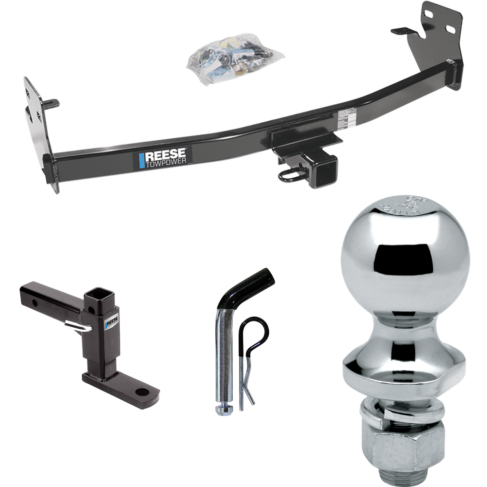 Fits 2007-2008 Isuzu i-290 Trailer Hitch Tow PKG w/ Adjustable Drop Rise Ball Mount + Pin/Clip + 1-7/8" Ball By Reese Towpower