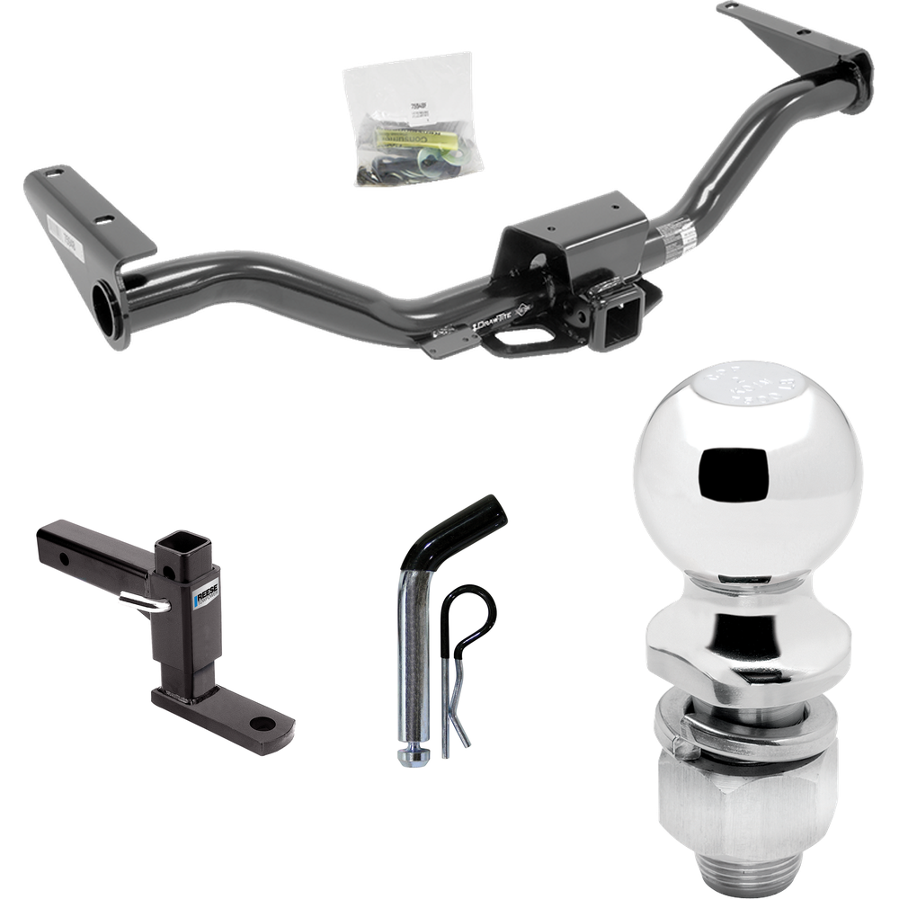 Fits 2015-2022 GMC Canyon Trailer Hitch Tow PKG w/ Adjustable Drop Rise Ball Mount + Pin/Clip + 2" Ball By Draw-Tite