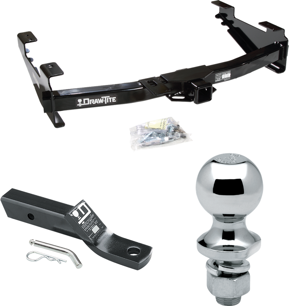 Fits 2001-2002 Chevrolet Silverado 2500 HD Trailer Hitch Tow PKG w/ Ball Mount w/ 2" Drop + 1-7/8" Ball By Draw-Tite