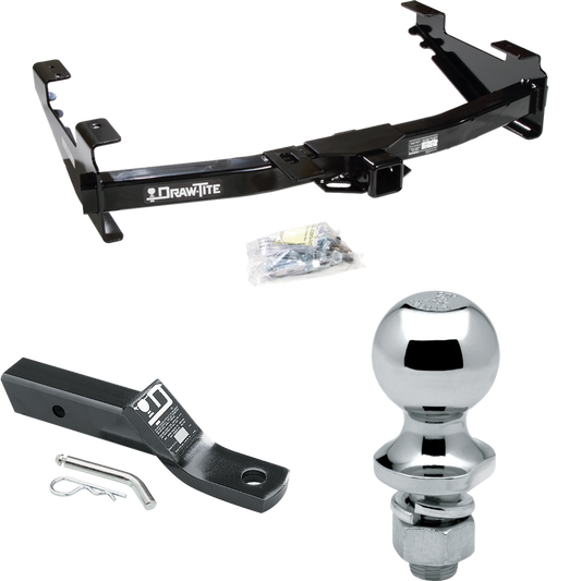 Fits 2001-2002 Chevrolet Silverado 2500 HD Trailer Hitch Tow PKG w/ Ball Mount w/ 2" Drop + 1-7/8" Ball By Draw-Tite