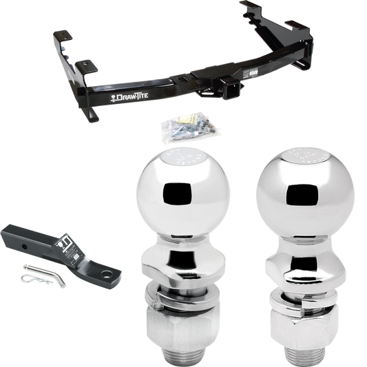 Fits 2003-2007 GMC Sierra 2500 HD Trailer Hitch Tow PKG w/ Ball Mount w/ 2" Drop + 2" Ball + 2-5/16" Ball (For (Classic) Models) By Draw-Tite