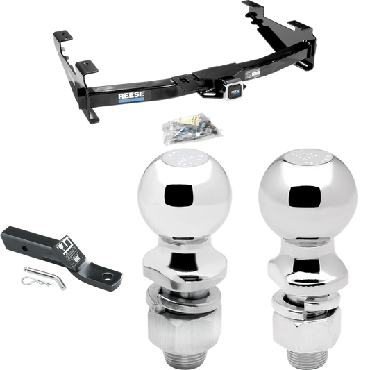 Fits 2001-2002 Chevrolet Silverado 3500 Trailer Hitch Tow PKG w/ Ball Mount w/ 2" Drop + 2" Ball + 2-5/16" Ball By Reese Towpower