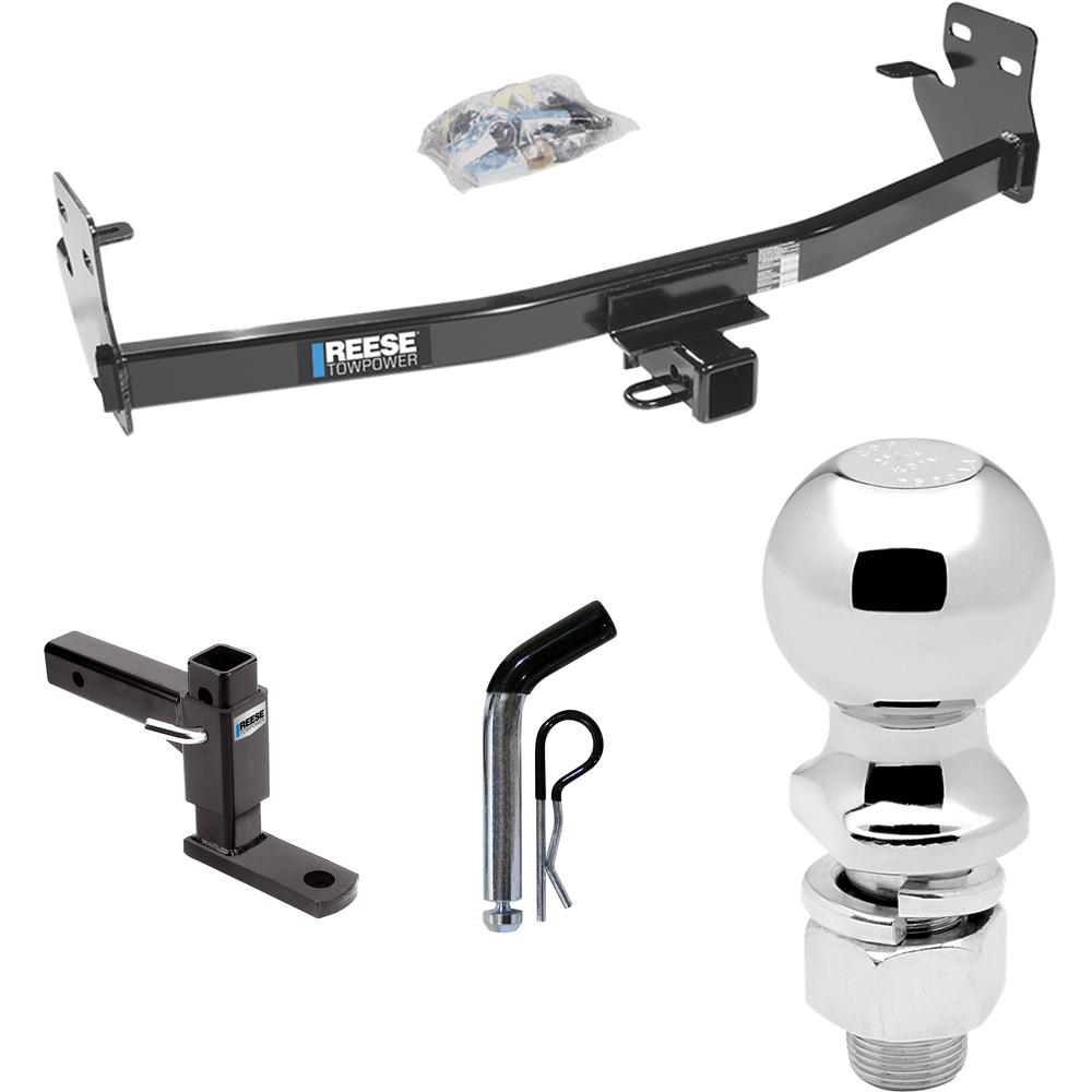 Fits 2007-2008 Isuzu i-290 Trailer Hitch Tow PKG w/ Adjustable Drop Rise Ball Mount + Pin/Clip + 2-5/16" Ball By Reese Towpower