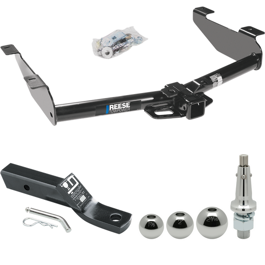 Fits 2007-2010 GMC Sierra 2500 HD Trailer Hitch Tow PKG w/ Ball Mount w/ 2" Drop + Interchangeable Ball 1-7/8" & 2" & 2-5/16" By Reese Towpower