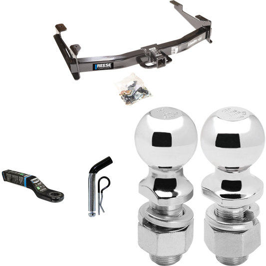 Fits 2001-2002 GMC Sierra 2500 HD Trailer Hitch Tow PKG w/ Ball Mount w/ 2" Drop + Pin/Clip + 2" Ball + 2-5/16" Ball By Reese Towpower