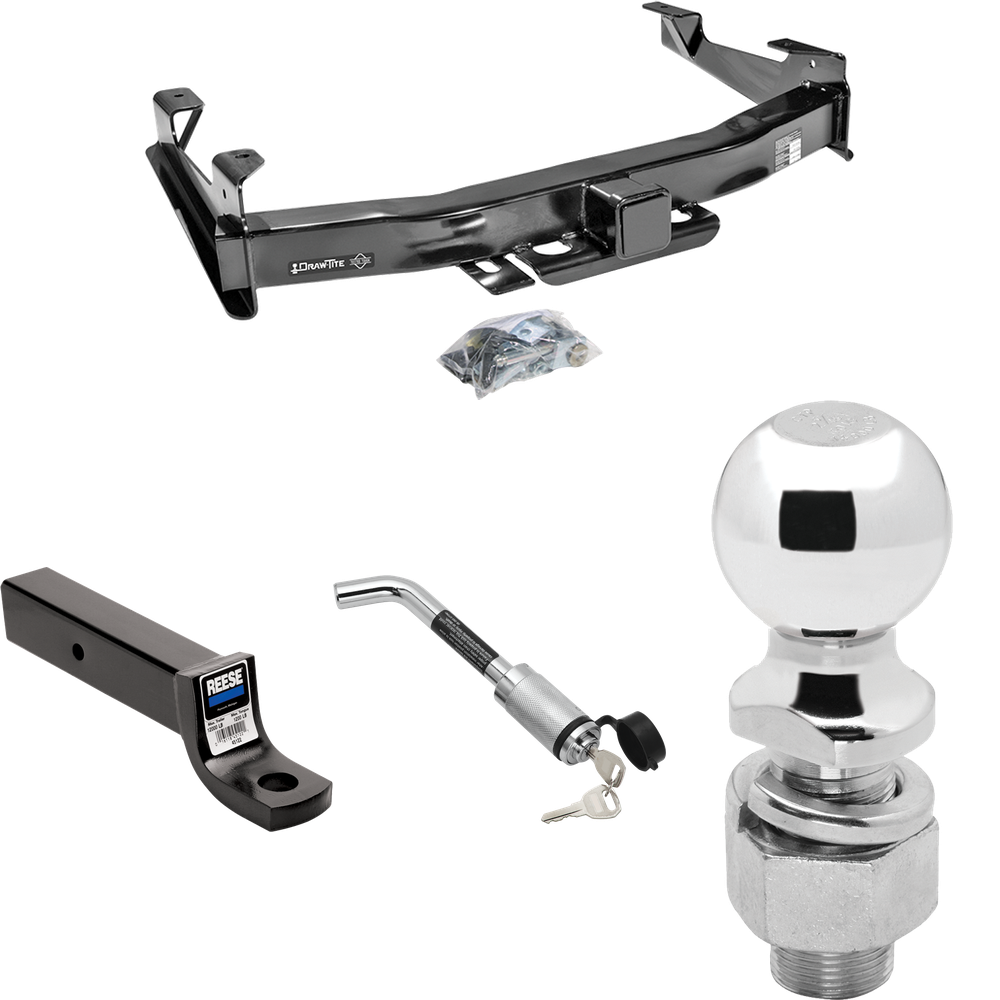 Fits 2007-2010 Chevrolet Silverado 3500 HD Trailer Hitch Tow PKG w/ Ball Mount w/ 3" Drop + Hitch Lock + 2-5/16" Ball By Draw-Tite