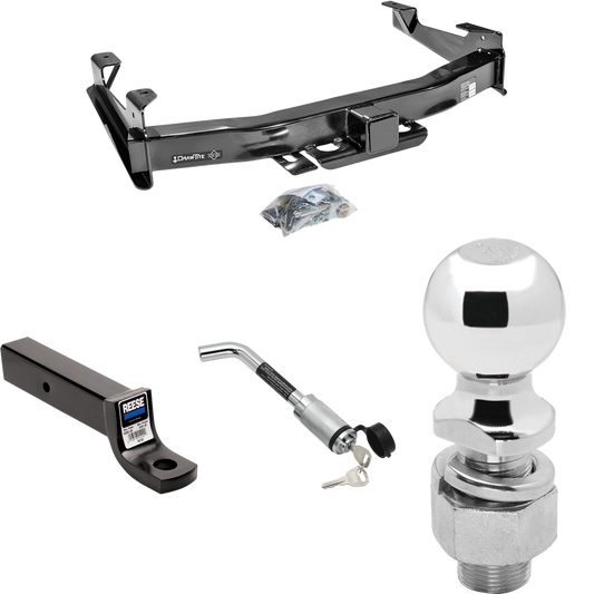 Fits 2007-2010 Chevrolet Silverado 3500 HD Trailer Hitch Tow PKG w/ Ball Mount w/ 3" Drop + Hitch Lock + 2-5/16" Ball By Draw-Tite