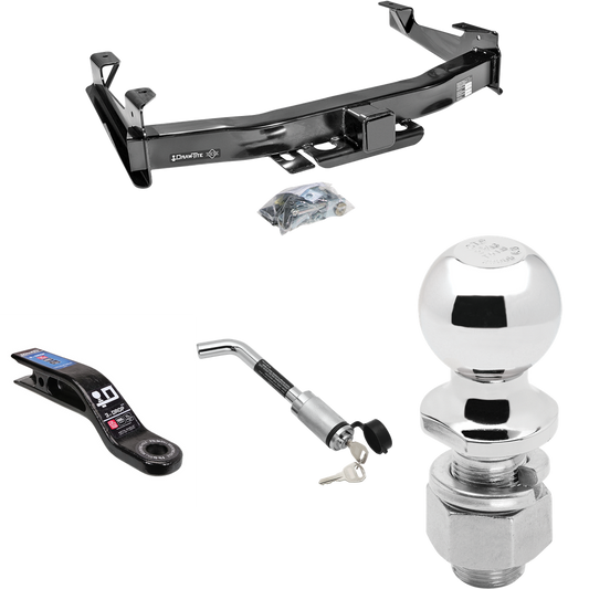 Fits 2001-2002 Chevrolet Silverado 3500 Trailer Hitch Tow PKG w/ Ball Mount w/ 3" Drop + Hitch Lock + 2-5/16" Ball By Draw-Tite