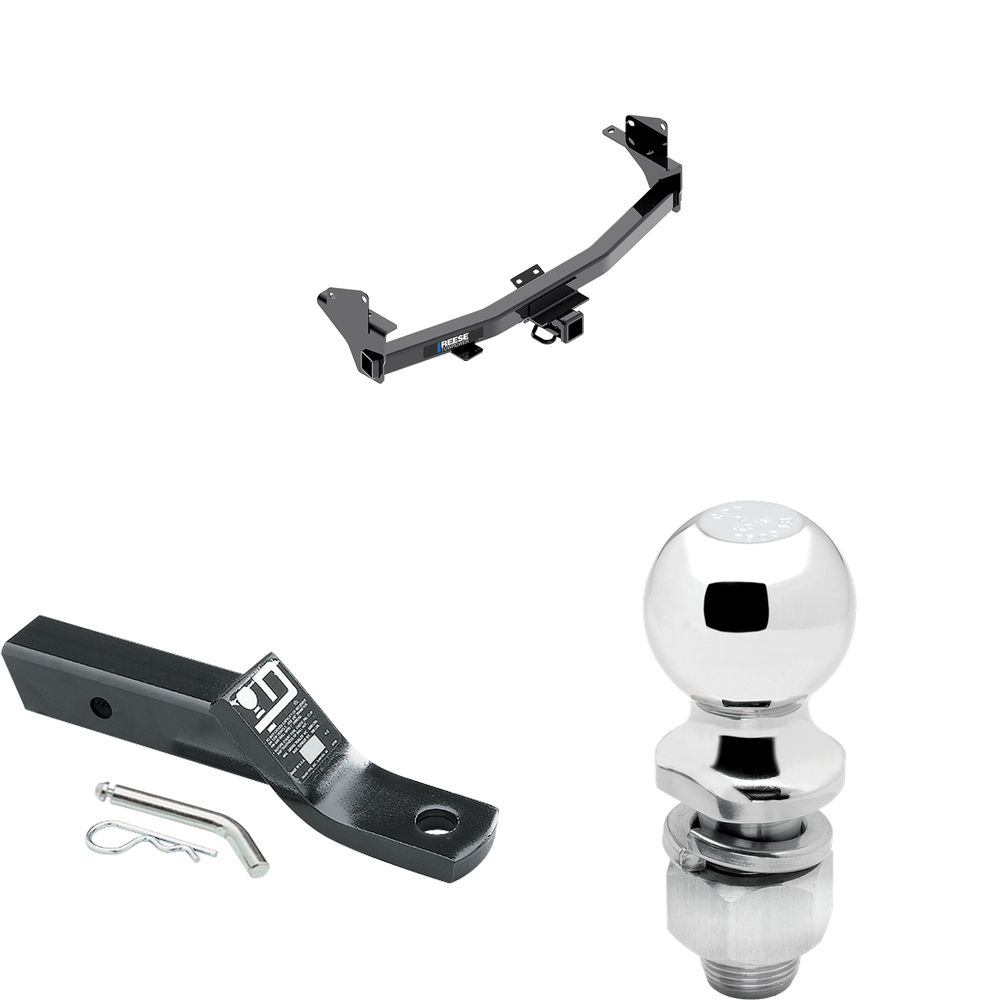 Fits 2015-2022 Chevrolet Colorado Trailer Hitch Tow PKG w/ Ball Mount w/ 2" Drop & 2" Ball By Reese Towpower