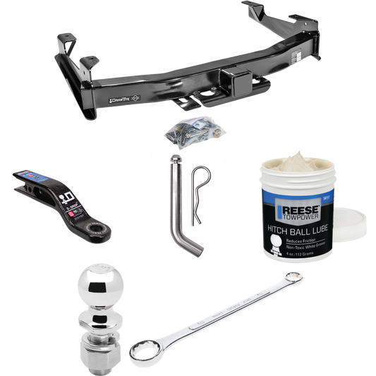 Fits 2001-2002 GMC Sierra 2500 HD Trailer Hitch Tow PKG w/ Ball Mount w/ 3" Drop + Pin/Clip + 2-5/16" Ball + Ball Wrench + Ball Lube By Draw-Tite