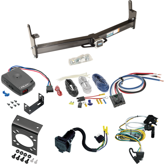 Fits 2001-2003 Ford Explorer Sport Trailer Hitch Tow PKG w/ Pro Series Pilot Brake Control + Generic BC Wiring Adapter + 7-Way RV Wiring By Reese Towpower