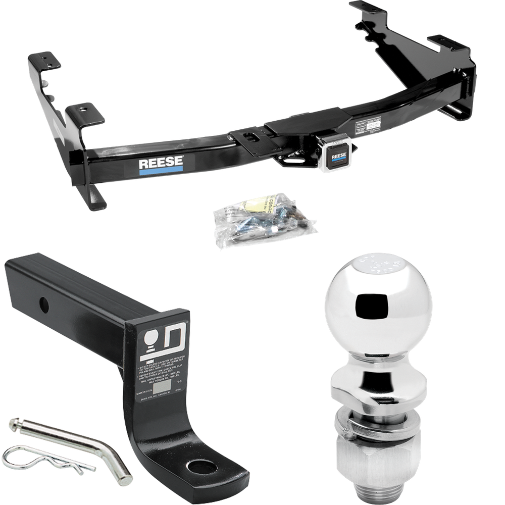 Fits 2003-2007 Chevrolet Silverado 2500 HD Trailer Hitch Tow PKG w/ Ball Mount w/ 4" Drop + 2" Ball (For (Classic) Models) By Reese Towpower