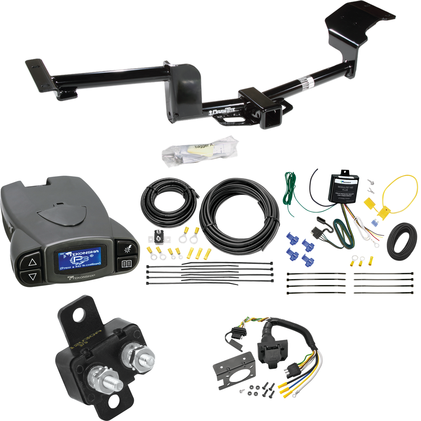 Fits 2012-2014 Lincoln MKT Trailer Hitch Tow PKG w/ Tekonsha Prodigy P3 Brake Control + 7-Way RV Wiring By Draw-Tite