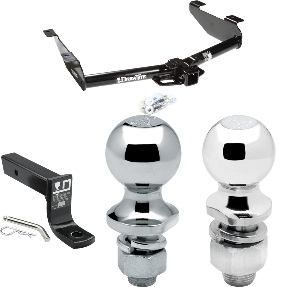 Fits 2007-2010 GMC Sierra 3500 HD Trailer Hitch Tow PKG w/ Ball Mount w/ 4" Drop + 2" Ball + 1-7/8" Ball By Draw-Tite