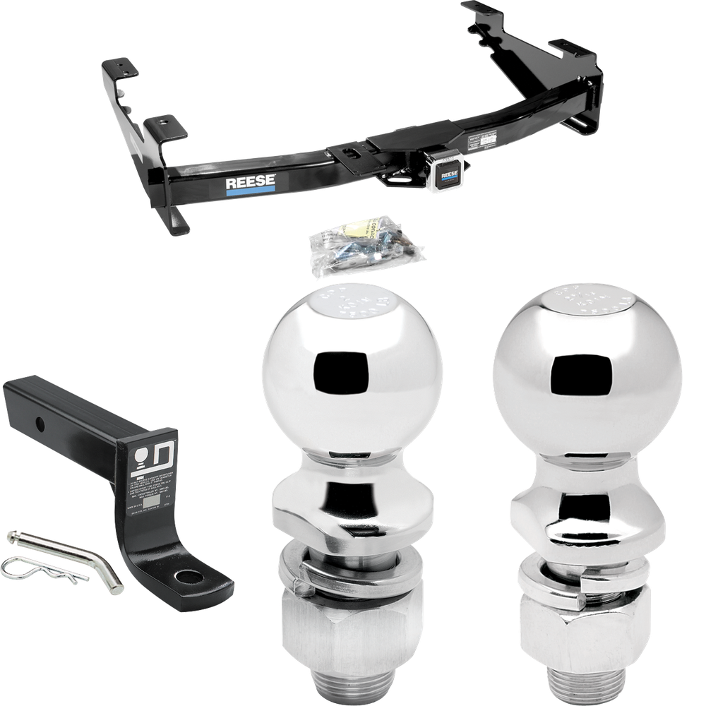 Fits 2003-2007 Chevrolet Silverado 2500 HD Trailer Hitch Tow PKG w/ Ball Mount w/ 4" Drop + 2" Ball + 2-5/16" Ball (For (Classic) Models) By Reese Towpower