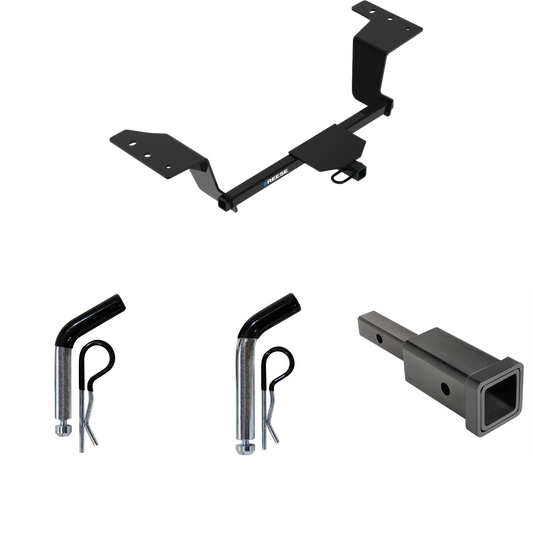 Fits 2019-2023 KIA Forte Trailer Hitch Tow PKG w/ Hitch Adapter 1-1/4" to 2" Receiver + 1/2" Pin & Clip + 5/8" Pin & Clip (For Sedan Models) By Reese Towpower