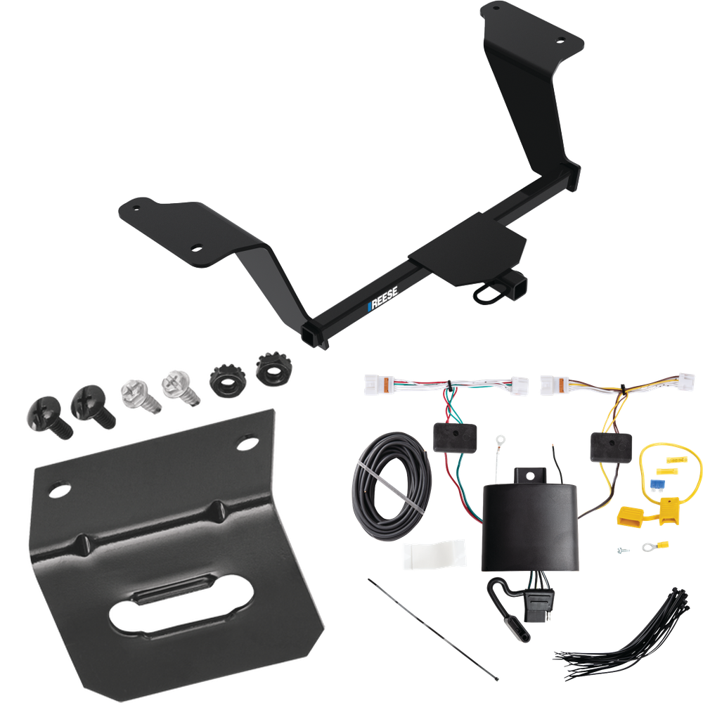 Fits 2021-2023 KIA K5 Trailer Hitch Tow PKG w/ 4-Flat Wiring Harness + Bracket By Reese Towpower