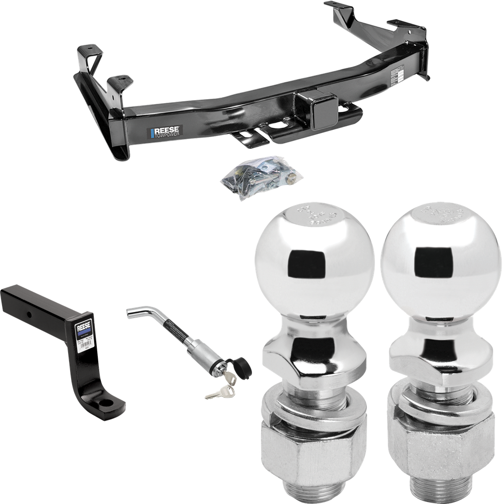 Fits 2003-2006 Chevrolet Silverado 3500 Trailer Hitch Tow PKG w/ Ball Mount w/ 7-3/4" Drop + Hitch Lock + 2" Ball + 2-5/16" Ball (For (Classic) Models) By Reese Towpower