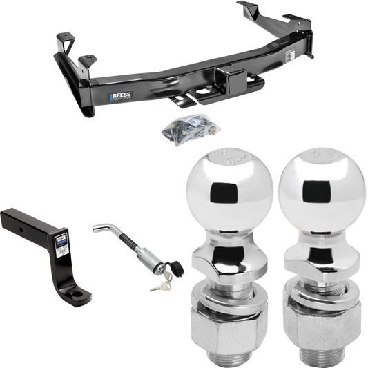 Fits 2003-2006 Chevrolet Silverado 3500 Trailer Hitch Tow PKG w/ Ball Mount w/ 7-3/4" Drop + Hitch Lock + 2" Ball + 2-5/16" Ball (For (Classic) Models) By Reese Towpower