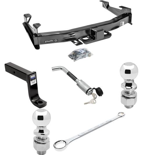 Fits 2003-2007 Chevrolet Silverado 2500 HD Trailer Hitch Tow PKG w/ Ball Mount w/ 7-3/4" Drop + Hitch Lock + 2" Ball + 2-5/16" Ball + Ball Wrench + Ball Lube (For (Classic) Models) By Draw-Tite