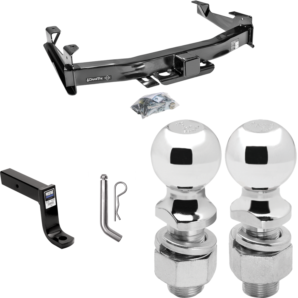 Fits 2001-2002 Chevrolet Silverado 3500 Trailer Hitch Tow PKG w/ Ball Mount w/ 7-3/4" Drop + Pin/Clip + 2" Ball + 2-5/16" Ball By Draw-Tite