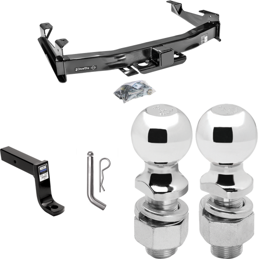 Fits 2001-2002 Chevrolet Silverado 3500 Trailer Hitch Tow PKG w/ Ball Mount w/ 7-3/4" Drop + Pin/Clip + 2" Ball + 2-5/16" Ball By Draw-Tite