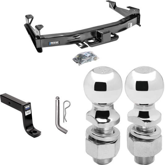 Fits 2007-2010 Chevrolet Silverado 3500 HD Trailer Hitch Tow PKG w/ Ball Mount w/ 7-3/4" Drop + Pin/Clip + 2" Ball + 2-5/16" Ball By Reese Towpower