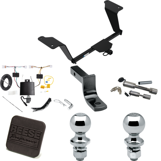 Se adapta al paquete de enganche de remolque KIA K5 2021-2023 con arnés de cableado de 4 planos + barra de tracción + bola de 1-7/8" + bola de 2" + cubierta de enganche + enganche doble y cerraduras de acoplador de Reese Towpower